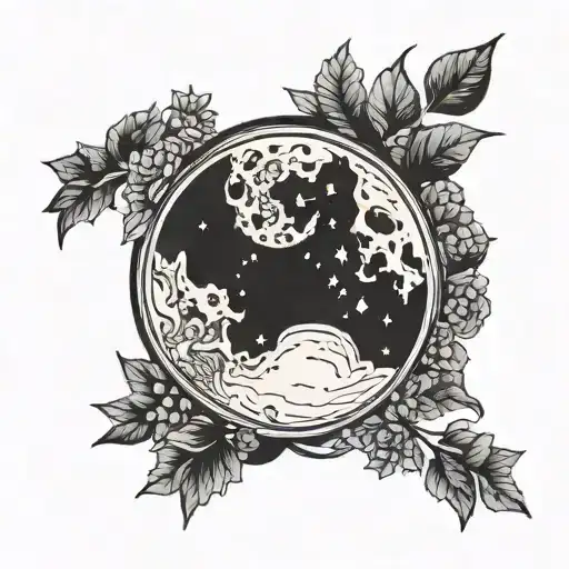 A Minimalist Tattoo Of A Moon