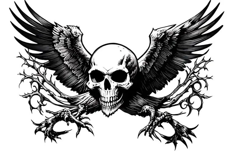 Grim Reaper Raven Skull