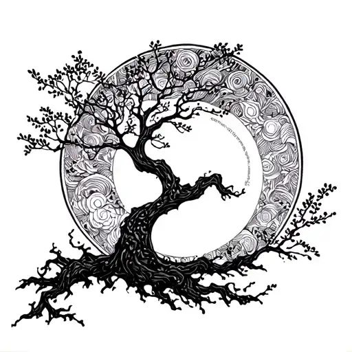 Enso Circle With Rowan Tree Growing