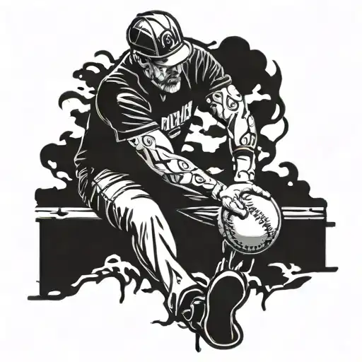 Dad Setting On A Bucket Catching A Softball