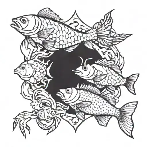 Fish And A Crab Zodiac Sign