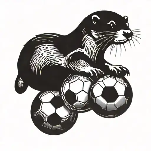 An Otter Juggling Soccer Balls