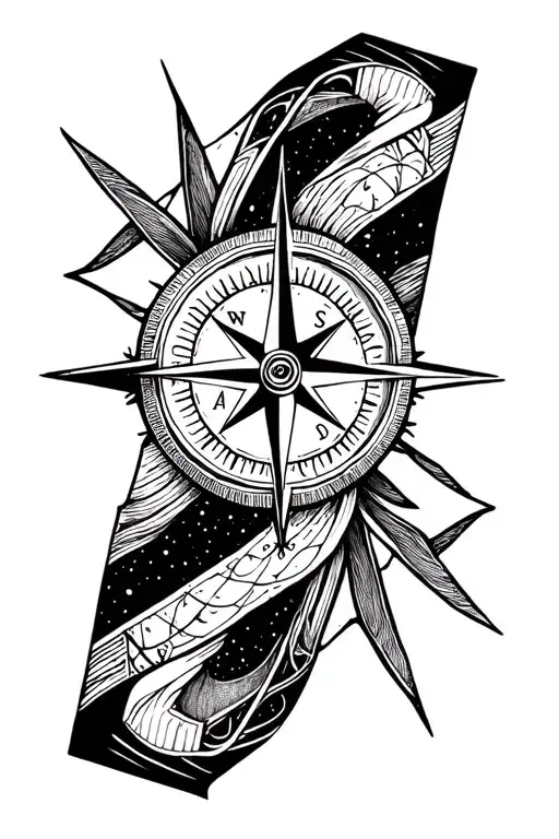 Compass Arm Band With Geometric