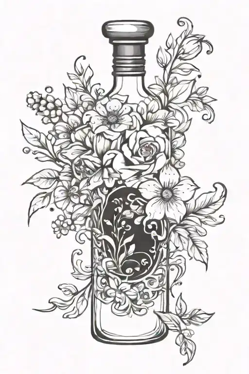Floral Bottle Pouring
