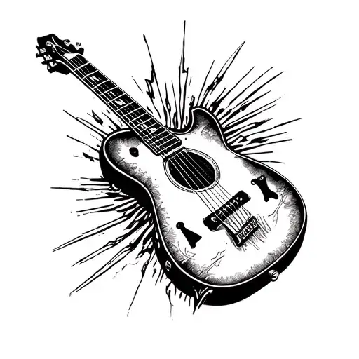 Guitar With Jewish Star Sign