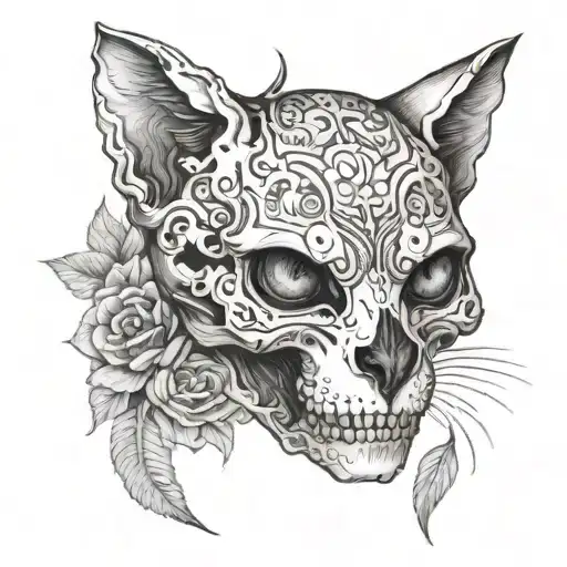 Cat Skull Adorned
