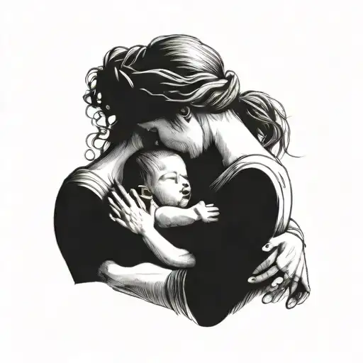 Mother And Child In Embrace