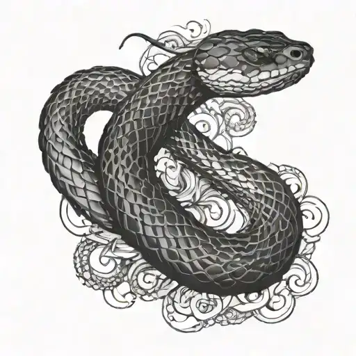Detailed Snake Tattoo For The Arm