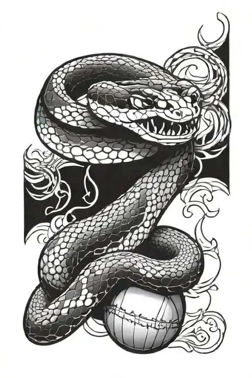 Snake With Rugby Ball