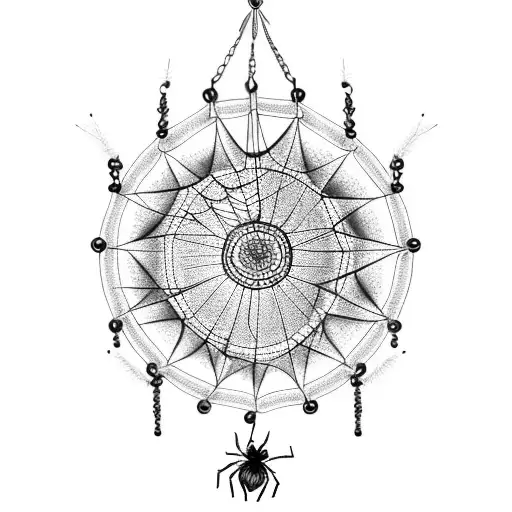 Dreamcatcher With Spider And Chains