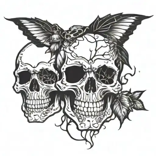 Incorporate Elements Of Black Metal And Gothic Style In A Skull