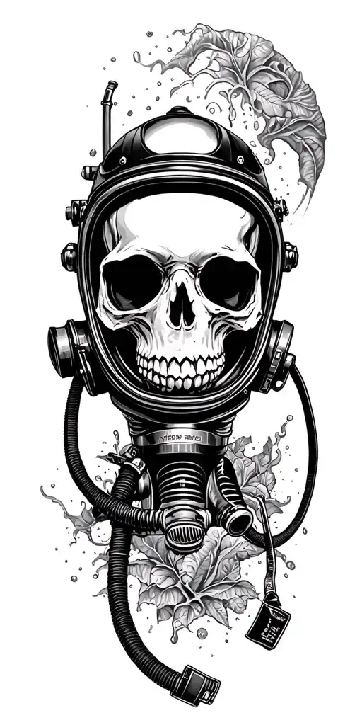 Scuba Helmet With Skull Inside