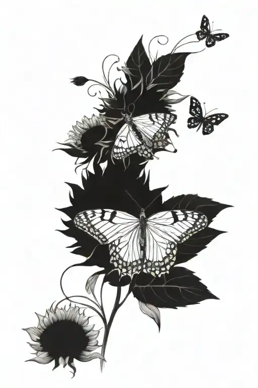 Sunflower Butterfly Dragonfly