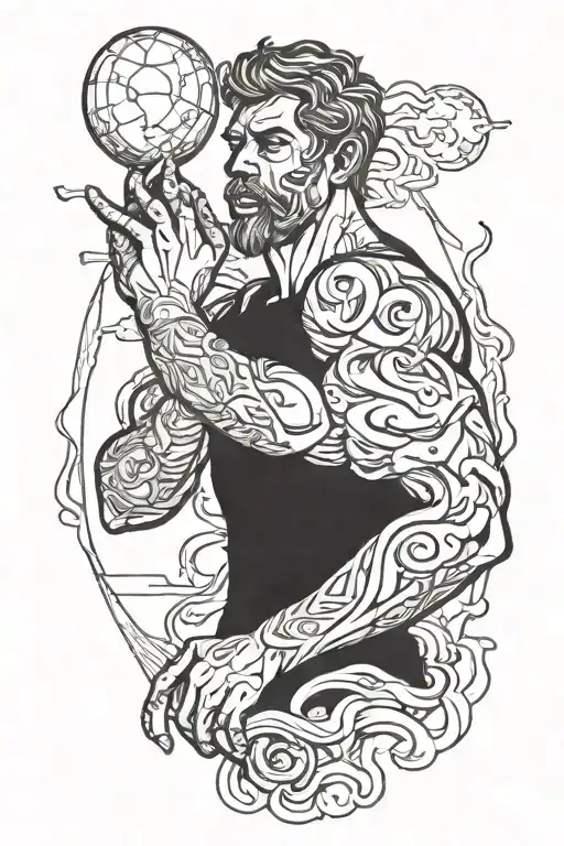 Atlas Holding The World On His Shoulders But The World Is On Fire