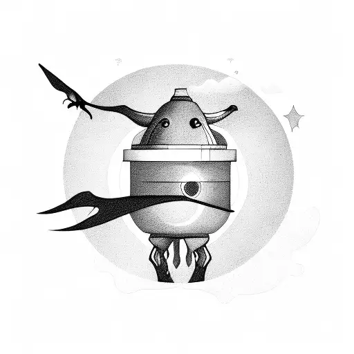 Cow In A Flying Saucer Abducting An Alien