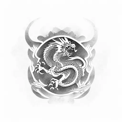 Chinese Dragon And English Lion And Philippines Eagle Blended