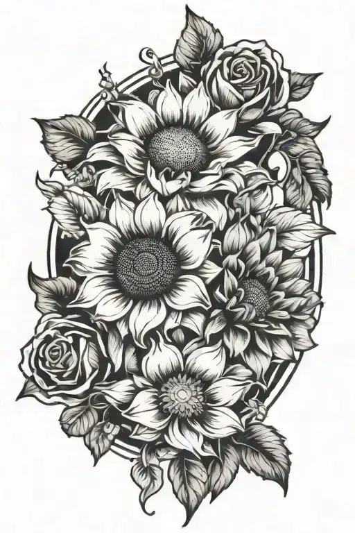 Sunflower Rose Lillies Mandolins