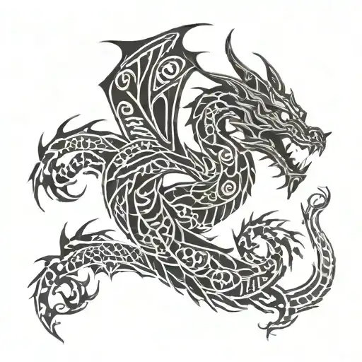 Incorporate Tribal Patterns Into A Dragon Design