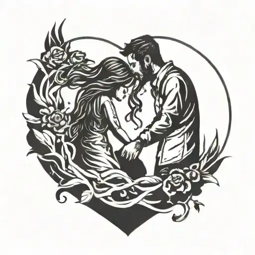 Incorporate A Silhouette Of A Father And Daughter Holding Hands In A Heart Shape