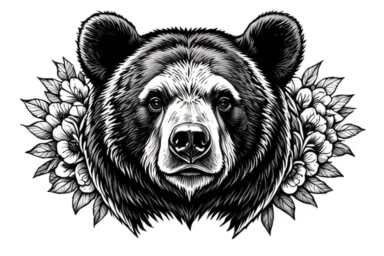 Black Bear Face Chest