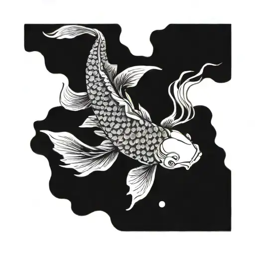 2 Koi Fish Swimming Together