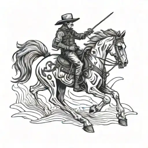 Cowboy Skeleton On A Horse