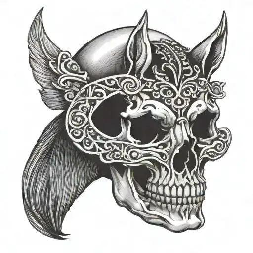 Horse Shoe And Skull Made