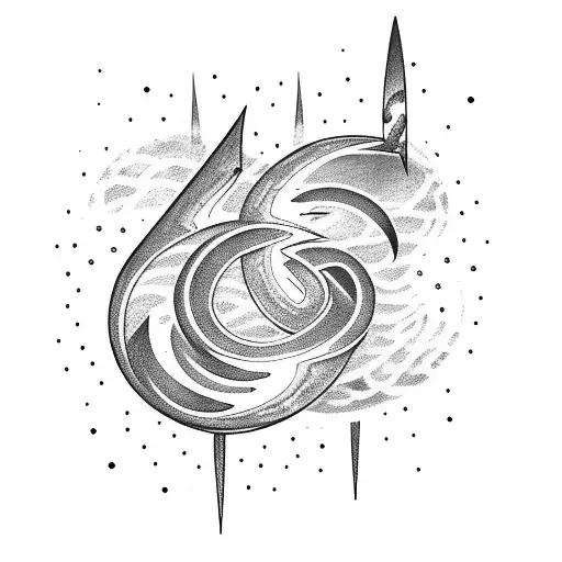 Lightning Bolt Outline With Galaxy Inside