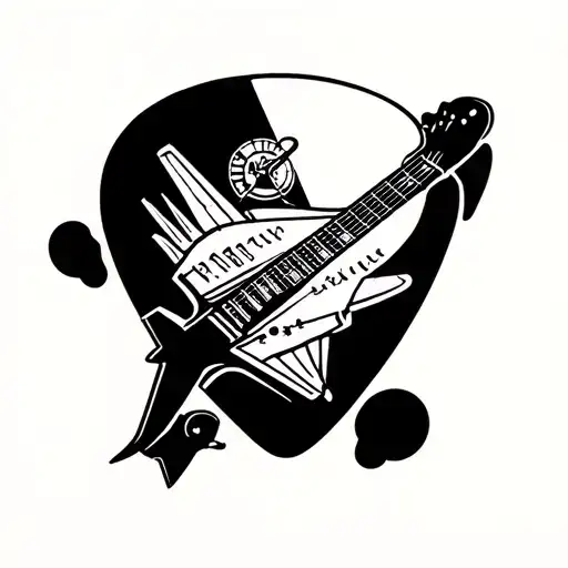 Guitar Pick And Jet Plane