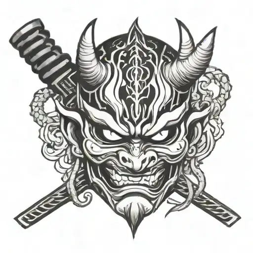 Oni Mask With Katana