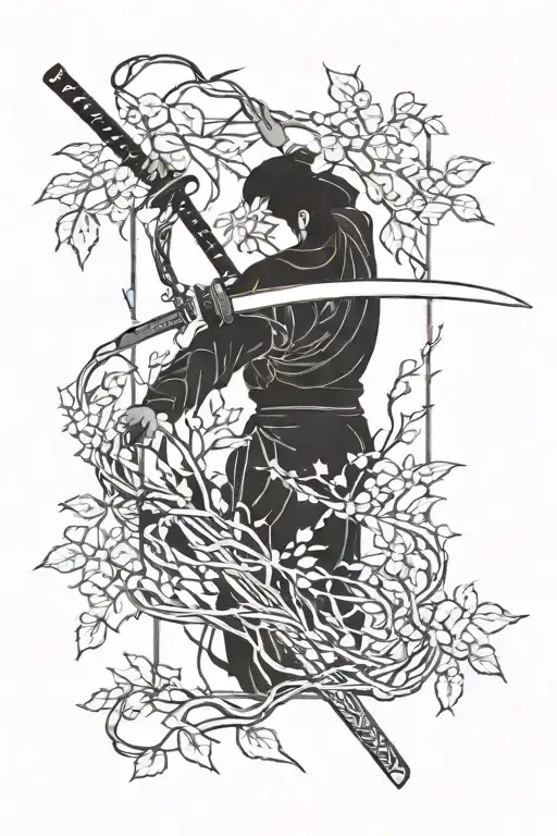 Katana Breaking Into Vines