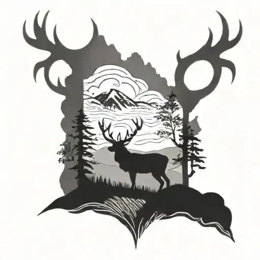 A Majestic Stag Standing On A Hill Overlooking A Scenic Scottish Landscape