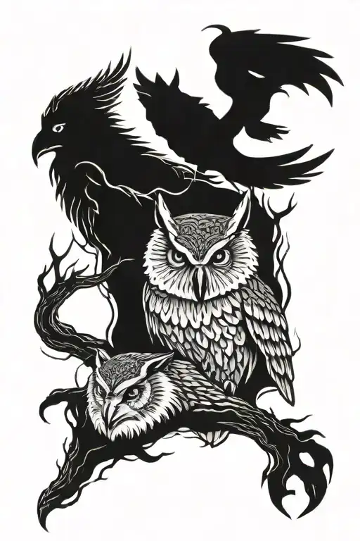 Owl And Wolf