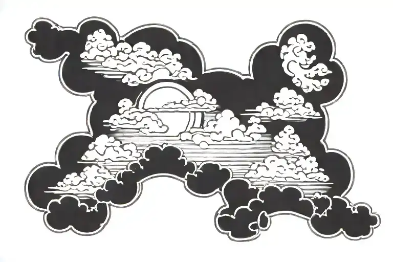 Sunset And Clouds With Bir