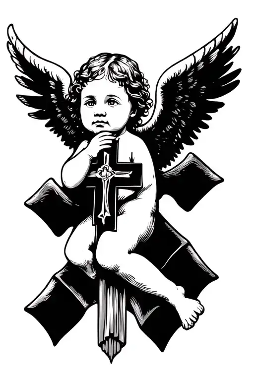 Baby Angel And Cross