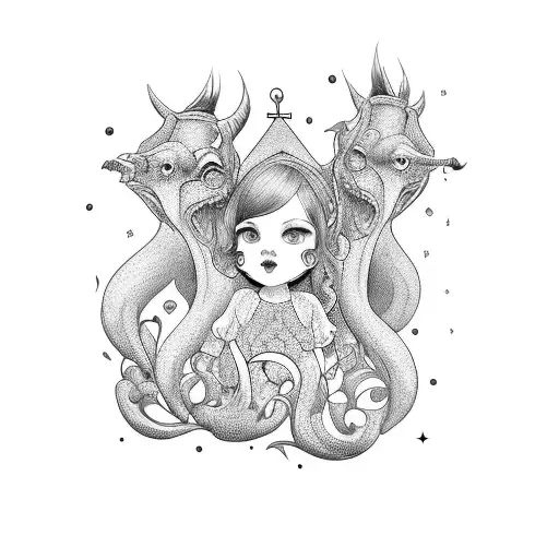 Twin Girls And Father