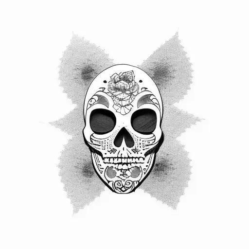 Geisha With A Skull Face