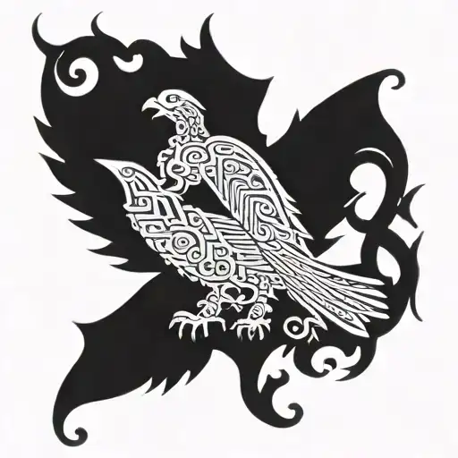 Heraldic Symbol Decorated With Turkish Mythological Symbols