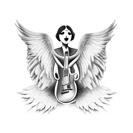 Angel Tocando Una Guitarra