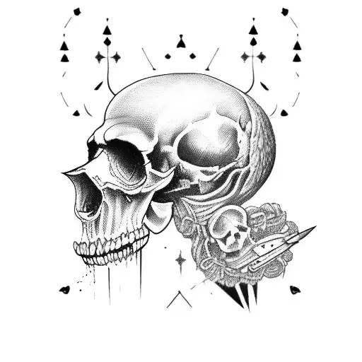 Full Sleeve Crow Over Skulls