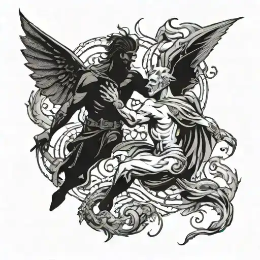 Two Opposite Sides Fighting - Good And Evil