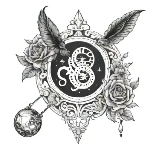 A Tattoo Design Combining The Zodiac Signs Libra And Gemini With A Modern Twist