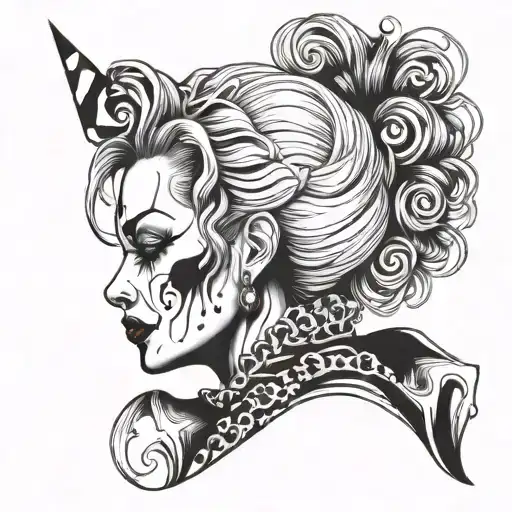 Profile Hair For Gothic Clown Woman