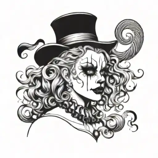 Profile Hair For Gothic Clown Woman