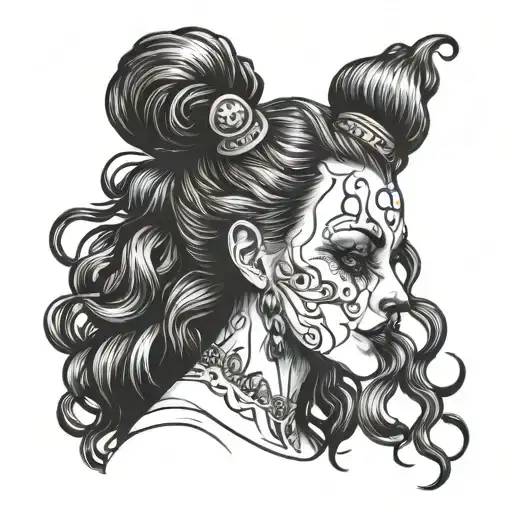 Profile Hair For Gothic Clown Woman