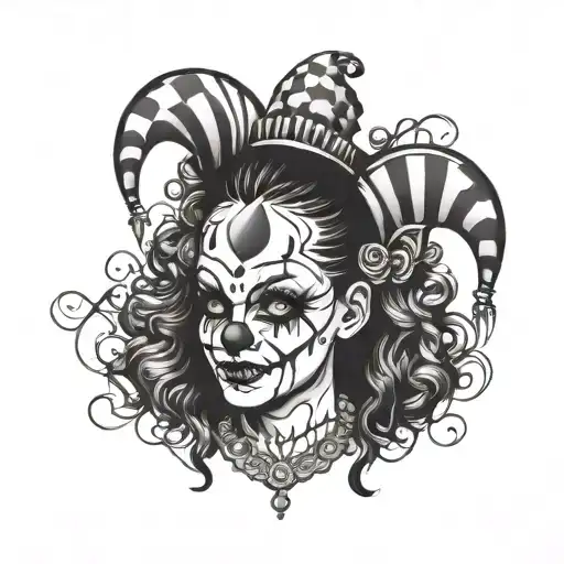 Profile Hair For Gothic Clown Woman