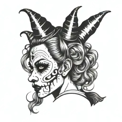 Profile Hair For Gothic Clown Woman