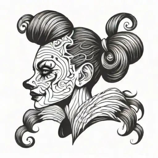 Profile Hair For Gothic Clown Woman