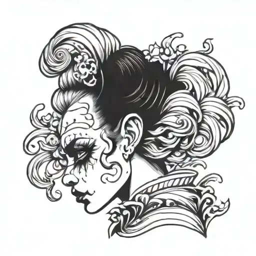 Profile Hair For Gothic Clown Woman