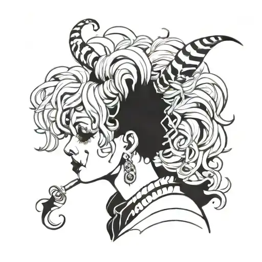 Profile Hair For Gothic Clown Woman
